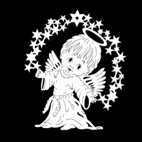 Raamdecoratie engeltje in sterrenboog